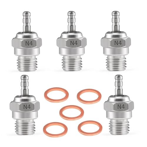 5Pcs Hot Glow Plug N4 for Nitro Engine | Compatible with HSP HPI Redcat 1/8 1/10 RC Car Truck
