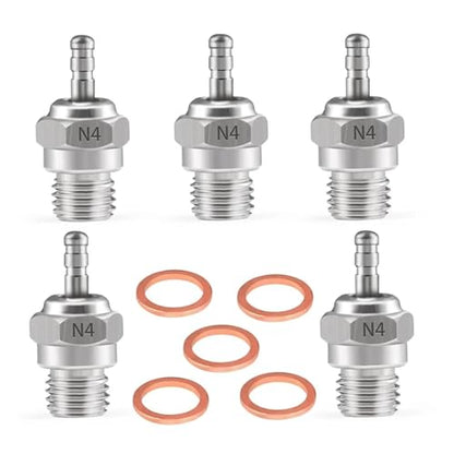 5Pcs Hot Glow Plug N4 for Nitro Engine | Compatible with HSP HPI Redcat 1/8 1/10 RC Car Truck