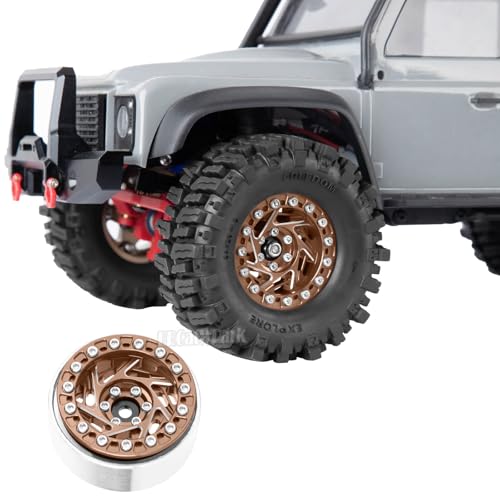 1.3 Dually Beadlock Wheels Tires for RC Crawler Car 1/18 TRX4M Ascent-18,1/24 SCX24 FCX24,RC Off Road Buggy Rally Truck Wheels and Tires,Adjustable Offset Wheel,7mm Hex Rims,Brown - color: Brown - (4Pcs 1.3 Beadlock Tires)