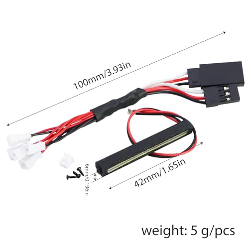 Plastic Roof Round Light LED Strip Lights Bar Bumper Spotlight for 1/30 RC Crawler Car SCX30 Jeep Wrangler Part (White Roof Light Bar)