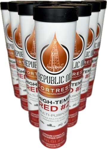 Republic Oil Premium Red #2 EP2 Lithium Complex Multi-Purpose Grease Tubes 10x14oz – High Temp Heavy Duty Grease Tube for Wheel Bearings, Chassis, 5th Wheels, Agriculture & Construction Made in USA - size: 10 x 14 oz Tubes