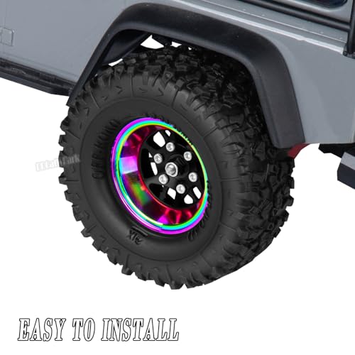 RC 1.3 Beadlock Wheel Rims for 1/18 TRX4M 1/24 SCX24 RC Crawler Car,Aluminum Alloy Beadlock Wheel Rim Hub,4Pcs RC Off Road Buggy Rally Truck Car Wheels Rims,Black - color: Black - (1.3 Beadlock Rims)