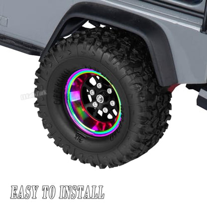 RC 1.3 Beadlock Wheel Rims for 1/18 TRX4M 1/24 SCX24 RC Crawler Car,Aluminum Alloy Beadlock Wheel Rim Hub,4Pcs RC Off Road Buggy Rally Truck Car Wheels Rims,Black - color: Black - (1.3 Beadlock Rims)