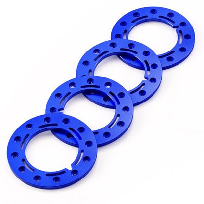 Aluminum 1.55inch Beadlock Ring 1Set/4PCS for AXIAL UTB18 D90 TF2 CC01 AX90069 MST JIMNY 1/10 RC Crawler Truck Car Wheels (Blue) - color: Blue
