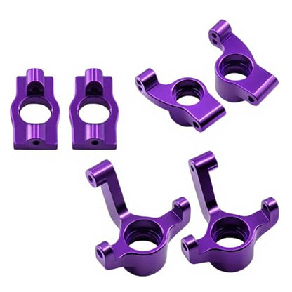 Front Steering Knuckles, Caster Blocks C Hubs and Rear Hubs Meta Aluminum for Losi Micro b Losi Micro t Upgrades Parts 1/24 1/28 Accessories Rc Car 2WD Buggy RTR LOS00007 Replacement (Black) - color: Black