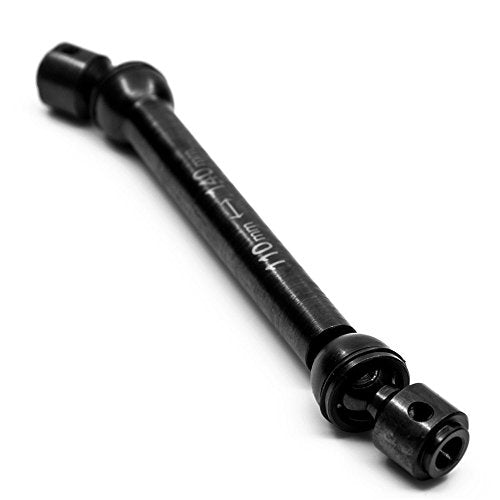 2Pcs RC Drive Shaft Hard Steel Driveshaft Front Rear Center Drive Shaft Dogbone Compatible with 1/10 Tra-xxas TRX4 Bronco Defender RC Crawler Car Upgrades (88-115mm & 110-140mm, Black)