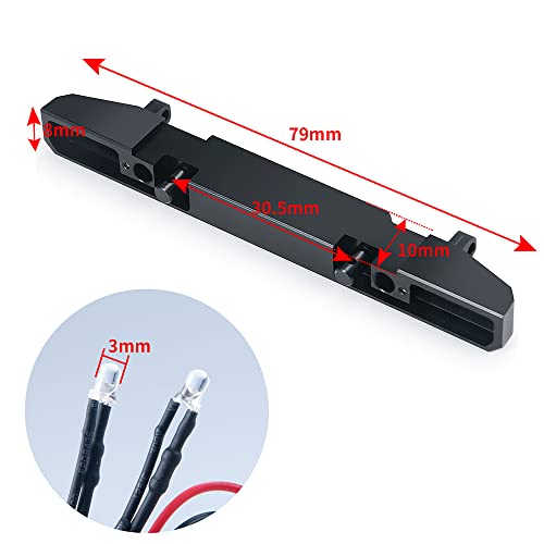 RC-Hub Metal Front & Rear Bumper Set with LED Lights for 1/24 Axial Scx24 AXI00002 Deadbolt RC Crawler Car