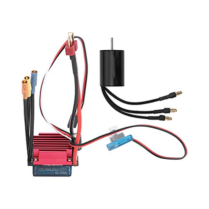 RC Brushless Motor & ESC Combo, 4500KV Sensorless Brushless Motor with 35A ESC, 4 Pole Motor, for 1/16, 1/18 Scale RC Car Truck Racing
