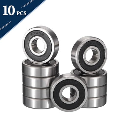 609-2RS Deep Groove Ball Bearings, ID 9mm x OD 24mm x Width 7mm Miniature Bearings, Double Rubber Sealed Ball Bearing Pre-Lubricated Chrome Steel Z2 Lever 10pcs - size: 609-2RS 9x24x7mm