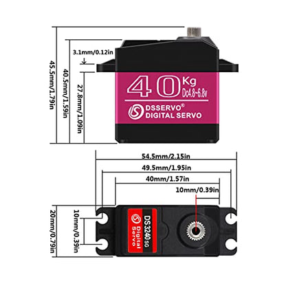 ZOSKAY Servo Motor 40Kg High Speed servo Metal Gear Digital Servo RC Baja Servo for 1/8 1/10 Scale RC Cars (270 Degree)