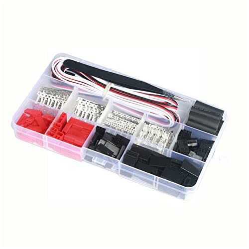60 Sets JST Servo Connector Kits Plug Male Female Crimp Pin Cable with SN-28B Dupont Crimping Tool 0.1-1.0mm ²(AWG28-18) Compatible JST SYP servo wire cable for RC Car Hitec Spektrum Model Airplanes