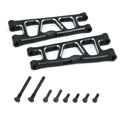 Aluminum Upgrade Parts Set for ARRMA 1/16 Mini Kraton 3S, Front/Rear Upper/Lower Arm, Gearbox Cover, Wing, Steering Link (Black Front/Rear Upper/Lower Arm Set) - color: Black Front/Rear Upper/Lower Arm Set