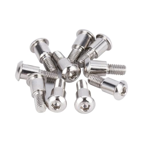 20PCS M3x4x10mm Hex Buttonhead Incision Kingpin Shoulder Screws for Axial SCX10 AR44 AR45 Capra Axle Vanquish F10 H10 Optic Axle (Silver) - color: Silver