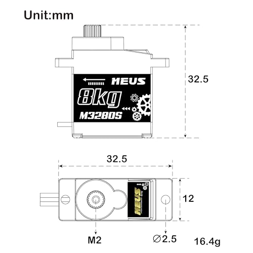 MEUS RACING 8KG Digital RC Micro Servo for Axial SCX24 Traxxas TRX4M Redcat Ascent-18 1/18 1/24 RC Crawler, NOT for Stock SCX24 Servo Mount(M3280S)