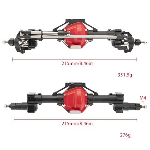 DKKY Portal Axles Kit for Axial SCX10 & SCX10 II 90046 90047 D90 D110 1/10 RC Crawler Upgrades Parts (Black) - color: Black