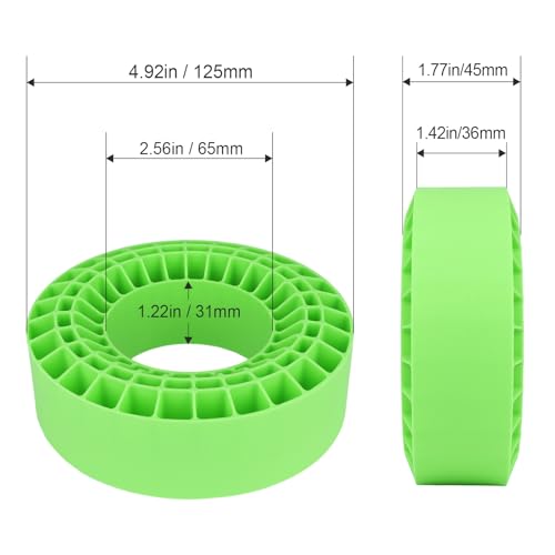 HobbyPark 2.2" Silicone Tire Inserts Soft, Fits 132-134mm 5.25" OD Crawler Tires, Replaces Foam Inserts, 4‑Pack, Waterproof, Good Traction & Sidewall Support for 1/10 RC Crawlers, 125×45mm (Green) - color: Green
