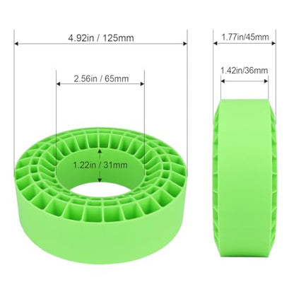 HobbyPark 2.2" Silicone Tire Inserts Soft, Fits 132-134mm 5.25" OD Crawler Tires, Replaces Foam Inserts, 4‑Pack, Waterproof, Good Traction & Sidewall Support for 1/10 RC Crawlers, 125×45mm (Green) - color: Green