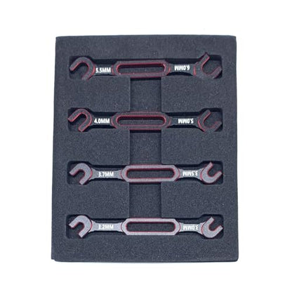 KingVal 4PCS Wrench 3.0/3.2/3.5/3.7/4.0/5.0/5.5/6.0mm Turnbuckle Nut Ball Joint Remover RC Universal Repair Tool Compatible with RC Car Boat RC Drone (Red) - color: Red