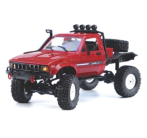RC Crawler Offroad RC Truck WPL C14 RC Rock Crawler 1/16 Scale 4x4 Waterproof Remote Control Trucks with LED Lights, 2.4G RTR Hobby RC Pickup for Adults