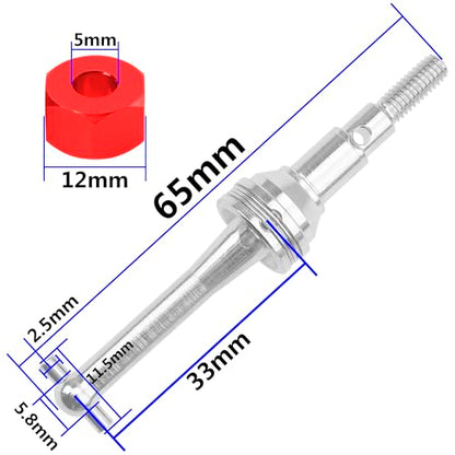 ShareGoo Steel CVD Drive Shaft Dogbone w/Hex Wheel Hubs Hex Adapter Compatible with MJX Hyper Go 14301 14302 1/14 RC Car (Silver) - color: Silver