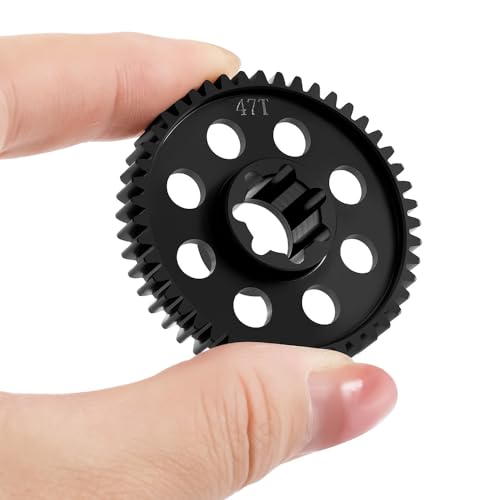 LSG Upgrade Steel Spur Gear 0.8M 47T for Tra-xxas 1/16 Mini Slash/Maxx XRT | RC Car Monster Truck Differential Transmission Gears, Hardened Steel 0.8 Metric Pitch 50 Tooth Main Gear
