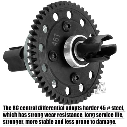 46T Upgrades Part Differential Slipper for 1/8 Outcast/Kraton/Notorious 6s BLX,1/7 Mojave/Felony 6s BLX,#45 Steel Spur Gear Slipper Clutch Diff Gear Hops Up.Titanium - color: Titanium(46t)