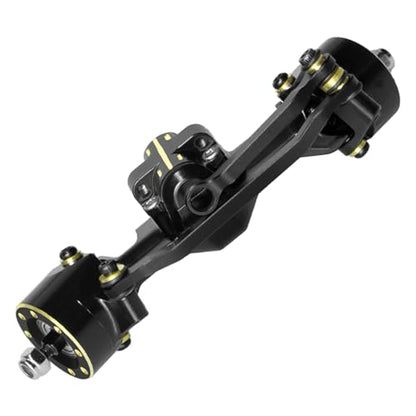 Aluminum Front & Rear Axle Set Upgrades Part with Diff Covers, Steering Link,Gear,Brass Rear Hub Weight for 1/30 Axial SCX30 RC Crawler Upgrades (Black)