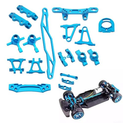 Aluminum Alloy Steering Knuckle Arms Set for TT02 1/10 RC Car, Metal Front Upright Upgrade Parts with Rich Accessories, Lightweight Rust-Proof Blue(Motor Base) - size: Motor Base
