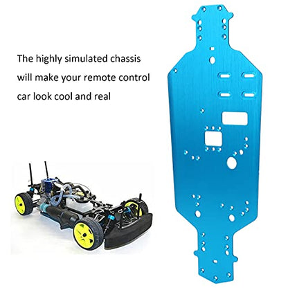 RC Chassis, 335x125mm RC Drift Racing Chassis Aluminum Alloy Chassis Bottom Plate Replacement Upgrade Parts for 94122 1/10 RC Car (Blue) - color: Blue