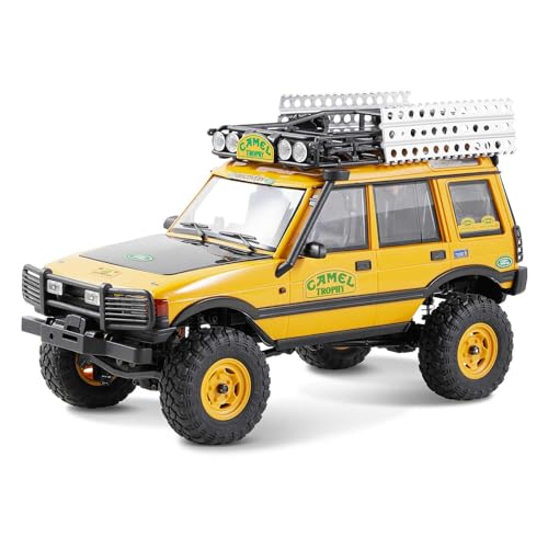 FCX24MS FMS 1/24 RC Crawler, Land Rover S Family, 2.4Ghz Off-Road RC Rock Crawler with Lighting Effects, Speed Switch and Accessory Packs, RC Cars for Adults (Discovery S)