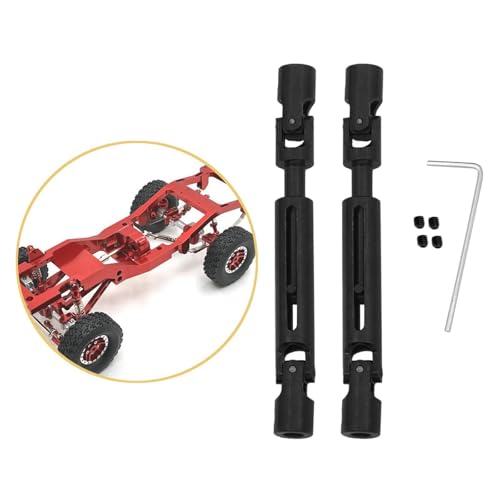 Fancyes 2Pcs Drive Shafts Replacement with Wrench and Screws Transmission Shafts for MN82 MN78 LC79 1/12 RC Carwler Car Accessory, Black - color: Black