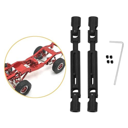 Fancyes 2Pcs Drive Shafts Replacement with Wrench and Screws Transmission Shafts for MN82 MN78 LC79 1/12 RC Carwler Car Accessory, Black - color: Black