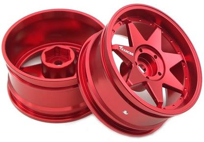 1/10 RC Drift Tires and Aluminum Wheels Rims Rally Racing Tyres 12mm Hex for 1:10 Scale On Road Touring Street Car Tamiya Traxxas HPI KYOSHO XV02 XV01 TT01 TT02 PTG2 A959 4pcs (Red) PP2501 - color: Red