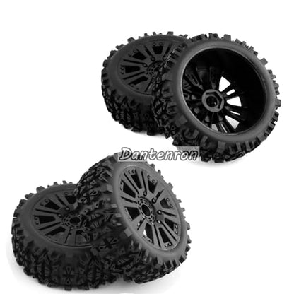1:8 Scale RC Buggy Tires OD 4.72" and Wheels 17mm Hex with Foam Inserts for 1/8 Off Road Buggy Truck Car Traxxas Arrma Typhon 6S 3S Talion 6S Losi 8ight HPI Vorza Flux Kyosho Hobao 4PCS