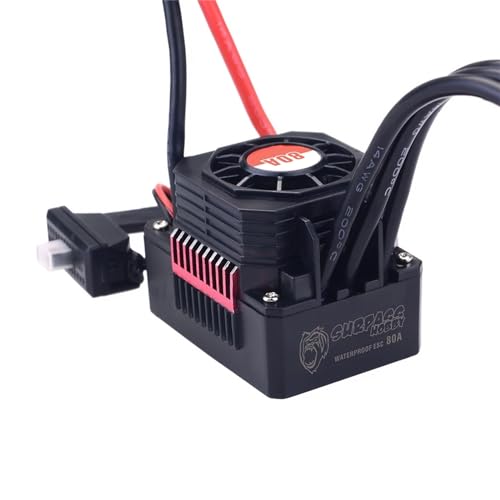 2-3S 80A Waterpoof Brushless ESC Speed Controller BEC 6.1V 3A for T Plug for 1/10 1/8 RC Car - color: 80a T Plug
