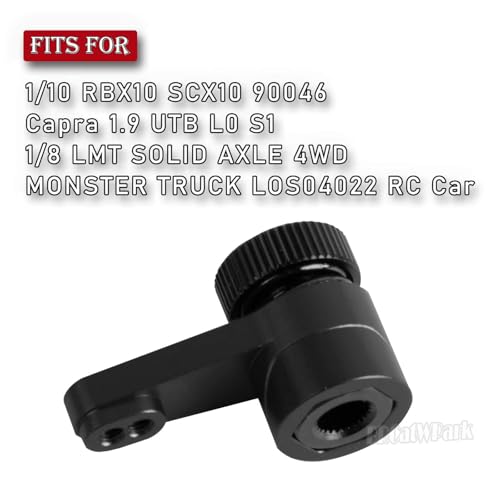 Aluminum 25T Unloading Steering Servo Horn Servo Arm Upgrades Part for 1/10 RBX10 SCX10 90046 Capra 1.9 UTB L0 S1 1/8 LMT Solid AXLE 4WD Monster Truck LOS04022 RC Car,Black - color: Black - (25t Servo Arm)