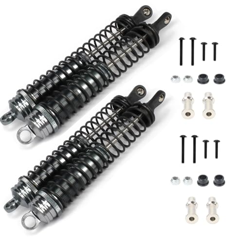 Oil Adjustable Aluminum 140mm Shock Absorber Damper For Rc Car 1/8 Buggy Truck Upgraded Hop-Up Parts Hsp Hpi Losi Axial 4PCS/set (Titanium) - color: Titanium