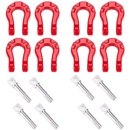 8PCS RC Car Trailer Buckle Metal Tow Shackle Lock Catch Front Bar Rescue Lock Hook Ring Compatible with Axial SCX10 Tamiya CC01 D90 D110 TF2 1/10 RC Crawler Car