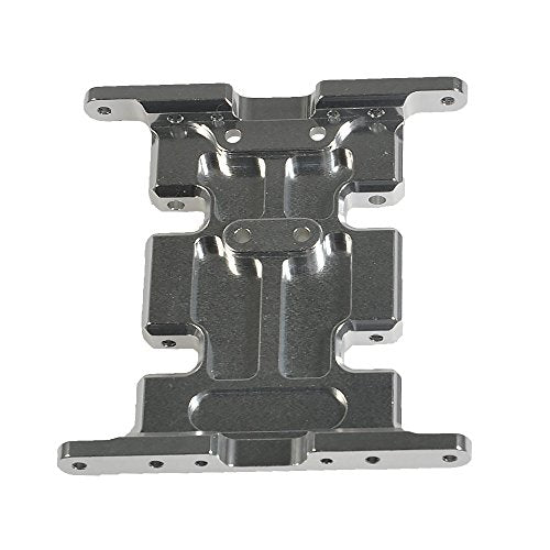 RC Car Aluminum Alloy Center Transmission Skid Plate Mount Gearbox Mount Base Compatible with Axial SCX10 90047 Wrangler 1/10 RC Crawler Car Upgraded Parts (Silver) - color: Silver