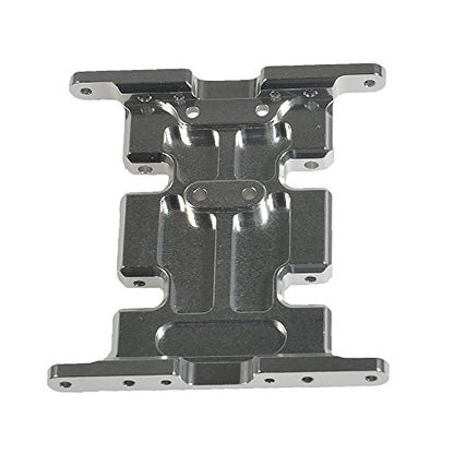 RC Car Aluminum Alloy Center Transmission Skid Plate Mount Gearbox Mount Base Compatible with Axial SCX10 90047 Wrangler 1/10 RC Crawler Car Upgraded Parts (Silver) - color: Silver