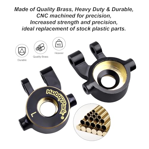 HobbyPark Steering Knuckles for TRX4M TRX4MT Brass Steering Blocks Upgrades Parts 1/18 RC Crawler Car Replacement of 9737