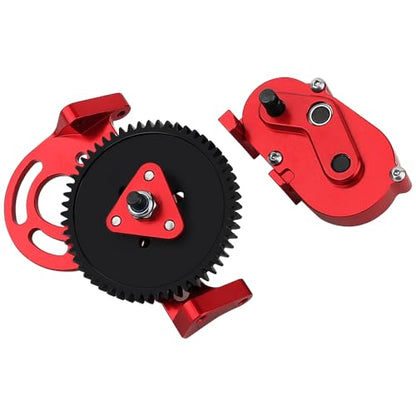 LCG Metal Prefixal Gearbox Set with 30% Overdrive Gear Front Motor Transmission Transfer Case for Axial 1/10 RC Crawler SCX10 I II 90046 Capra TRX4 Upgrades (red) - color: Red