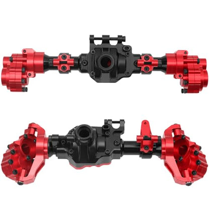 ShareGoo Aluminum Alloy Front & Rear Portal Axle Housing Set Compatible with Traxxas TRX4 Defender Bronco 1/10 RC Crawler Car Upgrades Part (Red) - color: Red
