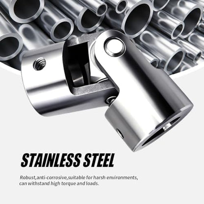 8mm to 8mm Universal Joint Coupling, D16 L42 Stainless Steel Rotatable Steering Shaft U Joint Coupler Motor Connector for DIY Model RC Car Robot - size: D16-L42-H8, style: No Keyway