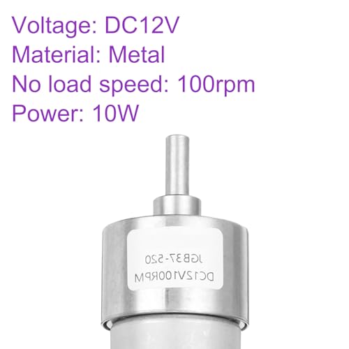DMiotech Micro DC 12V 100RPM Geared Motor with Bracket Gear Reduction Motors 37mm Diameter Gearbox Micro Speed Reduction for RC Car, Robot Model, DIY Toys - style: 100RPM