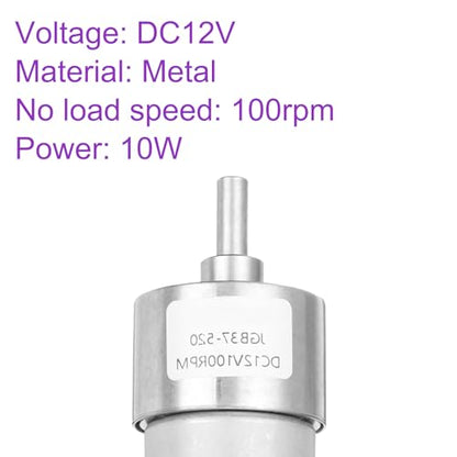 DMiotech Micro DC 12V 100RPM Geared Motor with Bracket Gear Reduction Motors 37mm Diameter Gearbox Micro Speed Reduction for RC Car, Robot Model, DIY Toys - style: 100RPM