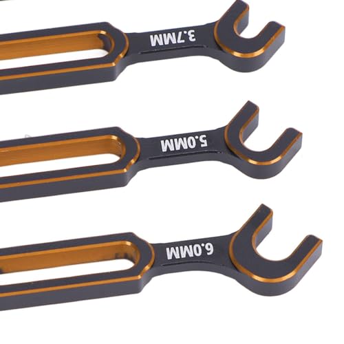 Drfeify 4PCS RC Car Wrench Repair Tool, 3.0/3.2/3.5/3.7/4.0/5.0/5.5/6.0mm RC Turnbuckle Nut Ball Joint Remover Universal Upgrade Parts (Gold) - color: Gold