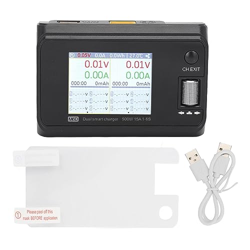 2.4in LCD Display Dual Channel Output Charger 500W DC Smart Battery Balance Charger Lithium Battery