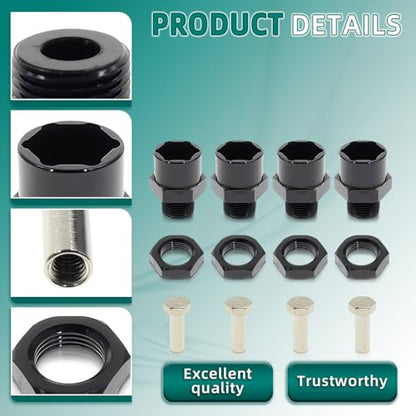 AUTOKAY 4PCS 12mm to 17mm Aluminum Wheel Hex Hub Adapter Conversion Extension for RC Car