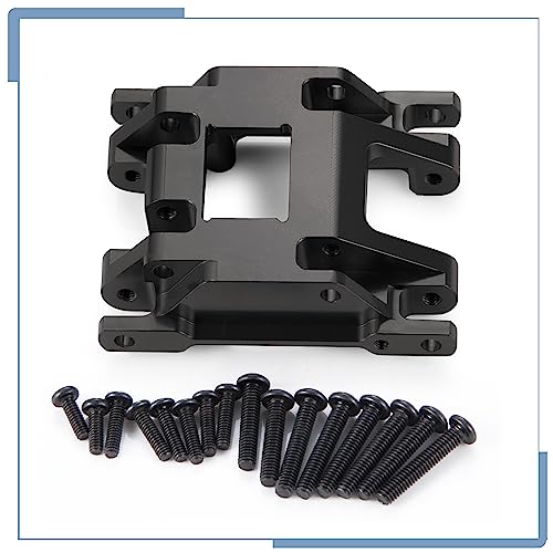 RC Aluminum Alloy Center Skid Plate Axle Chassis Armor Protector for TRX4M Upgrades 1/18 Scale RC Crawler Car, Black - color: Black
